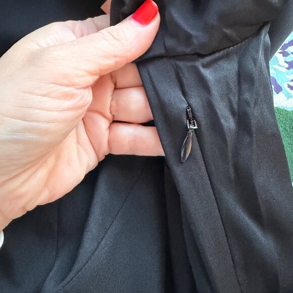 Quince Washable Stretch Silk Puff Sleeve Mini Dress Womens Size L Minimalist Blk - Picture 5 of 11